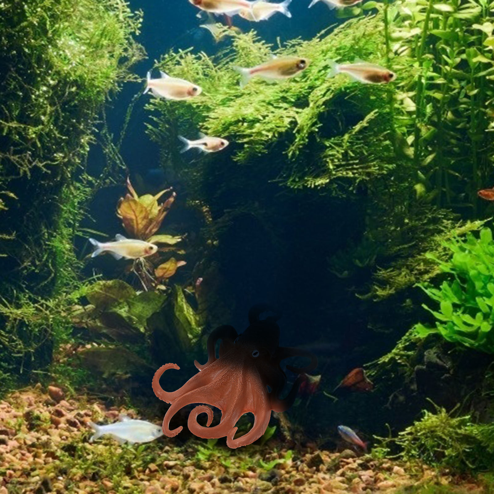 Realistic Octopus Figure Plast - огляд і ціна Marine Aquarium
